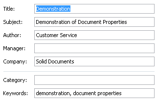 Document Properties in PDF