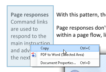 Select text or images and right-click and copy to the clipboard.