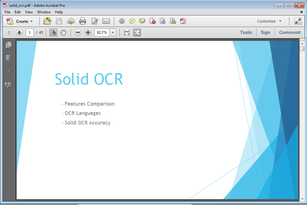 Solid OCR PDF 프레젠테이션을 보시려면 여기를 눌러 주십시요