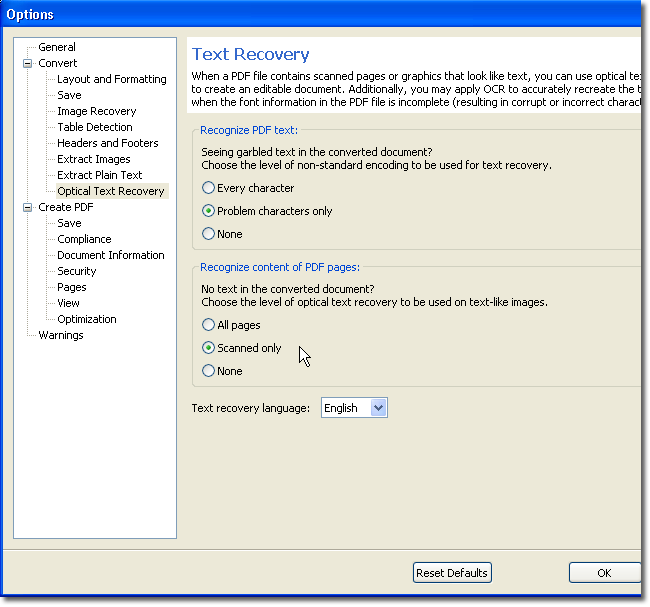 Tools Options Dialog