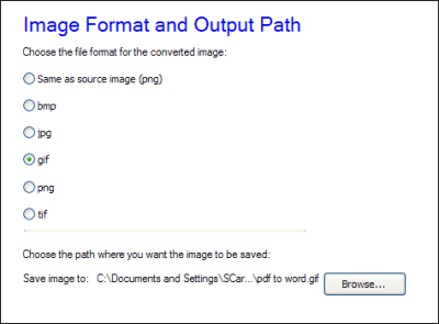 Select a file format