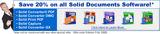 Save 20 percent on all Solid Documents software!