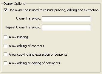 Owner Password Options