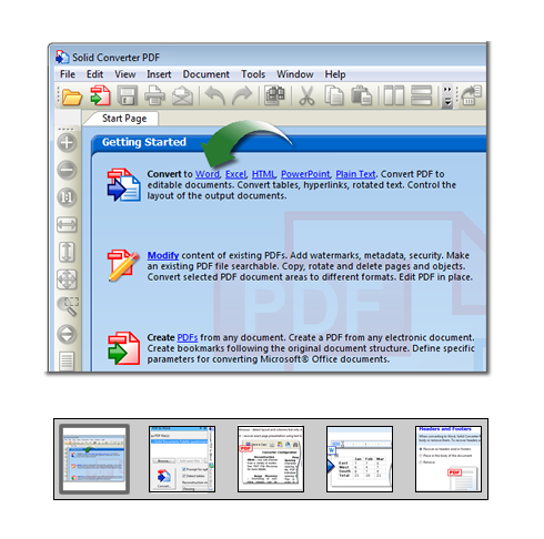 Haga click para iniciar la "Convierta PDF a Word" presentación de características...