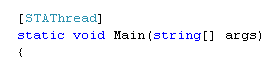 Use single-threaded apartment (STA) threading model