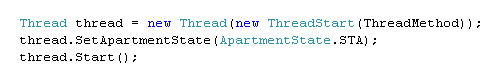 Create single-threaded apartment (STA) thread